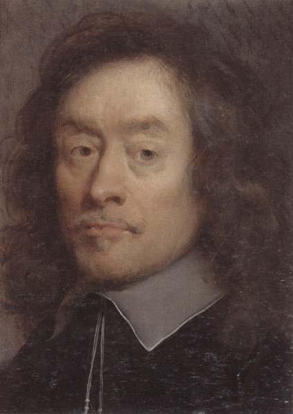 unknow artist Portrait of a man,hean and shoulders,wearing black with a white lace collar oil painting image